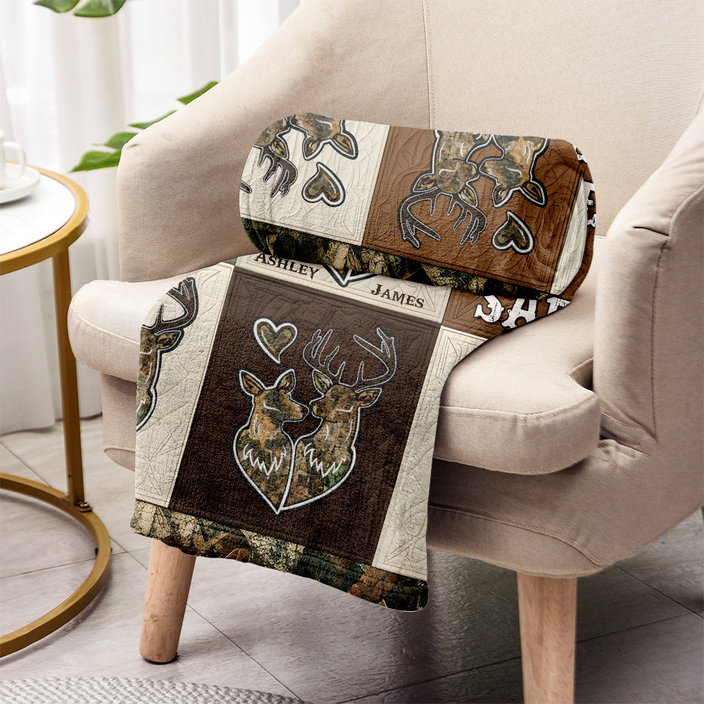 Hunting Couple - Personalized Hunting Blanket