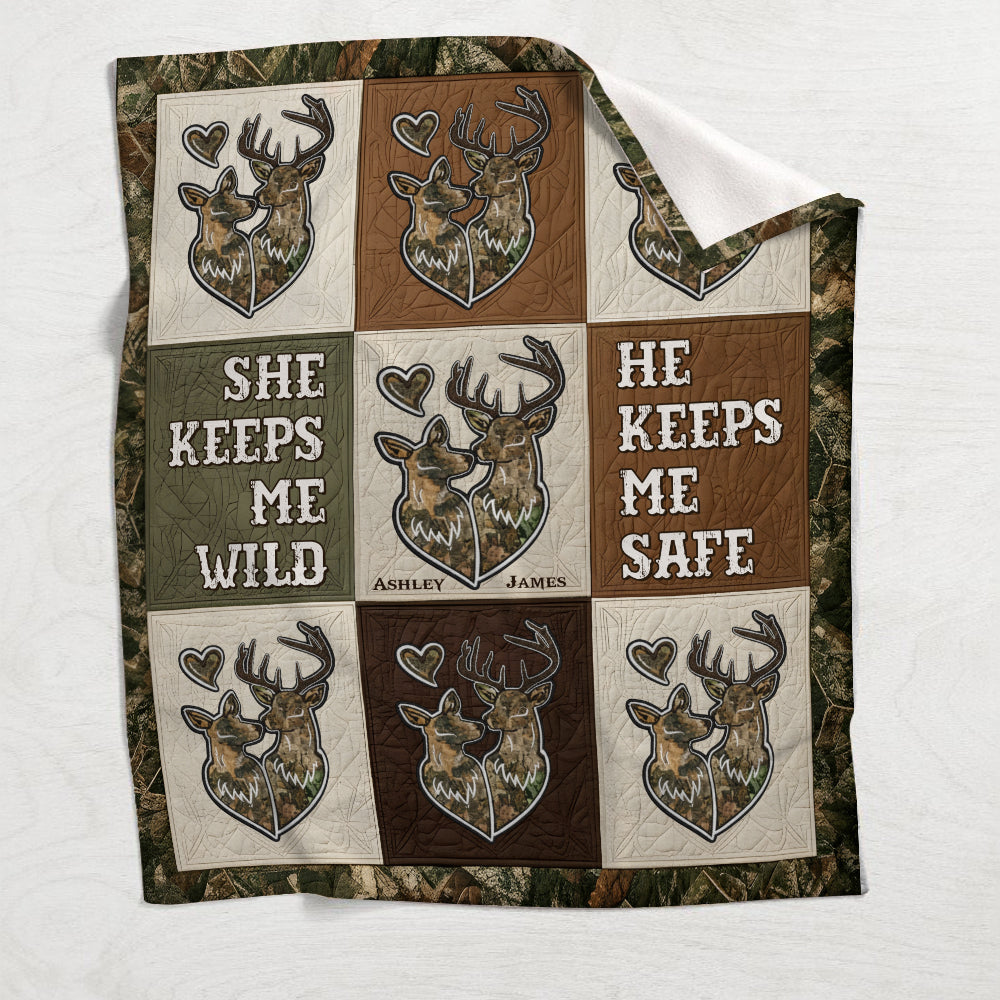 Hunting Couple - Personalized Hunting Blanket