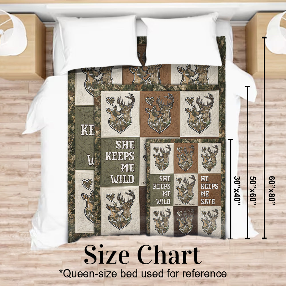 Hunting Couple - Personalized Hunting Blanket