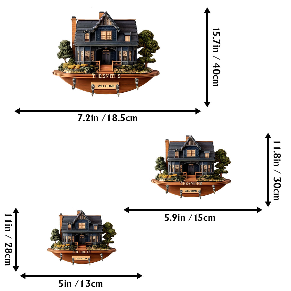 Welcome Home - Personalized Family Custom Shaped Key Rack
