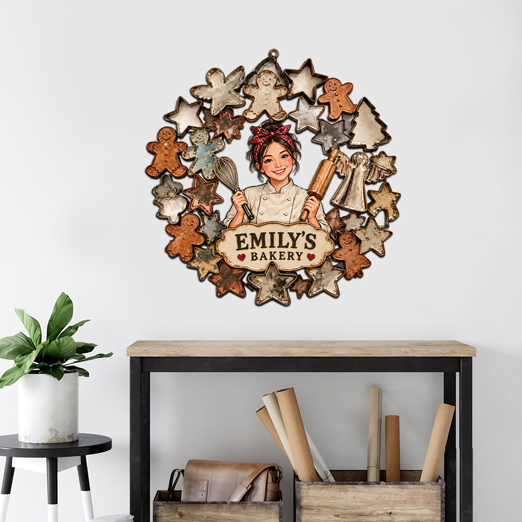Cute Cookie Cutter Metal Wall Art, Custom From Any Photo - Personalized Baking Cut Metal Sign