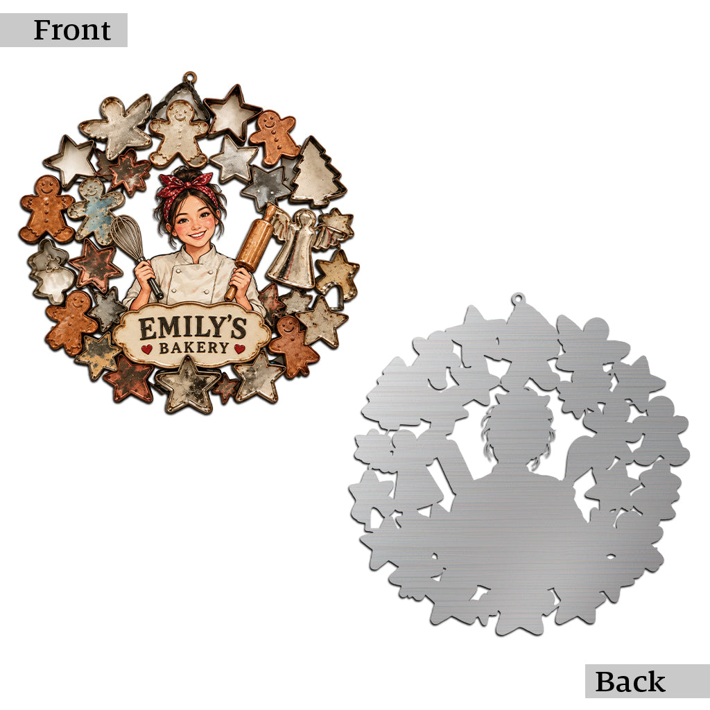 Cute Cookie Cutter Metal Wall Art, Custom From Any Photo - Personalized Baking Cut Metal Sign