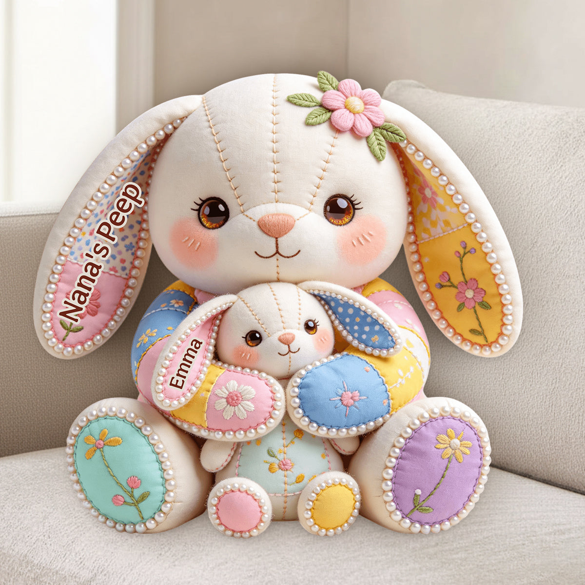 Grandma's Peeps - Personalized Grandma Premium Faux Fur Pillow