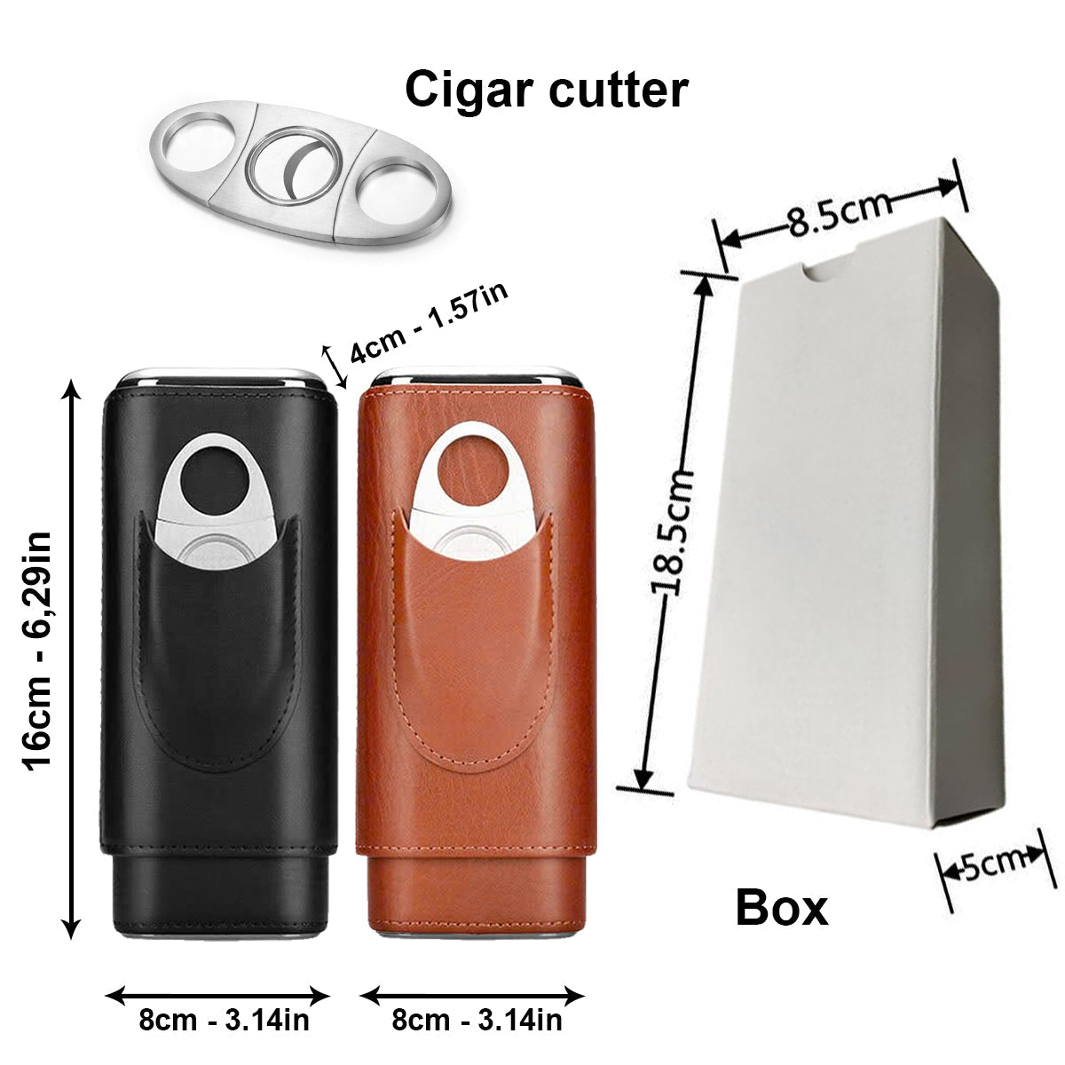 Gift For Dad Grandpa - Proud To Be American Papa - Personalized Father Leather Cigar Humidor Case