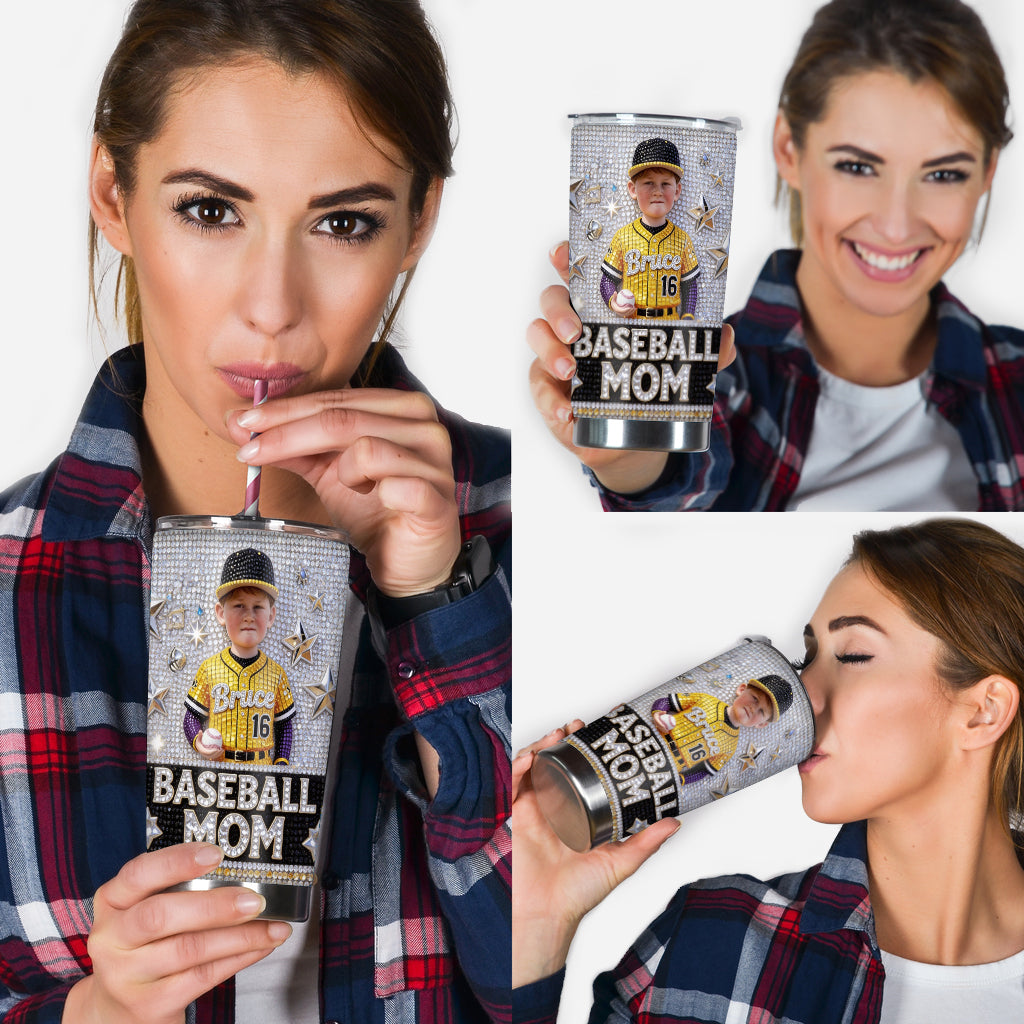 Baseball Mom, Grandma - Personalized Baseball Tumbler