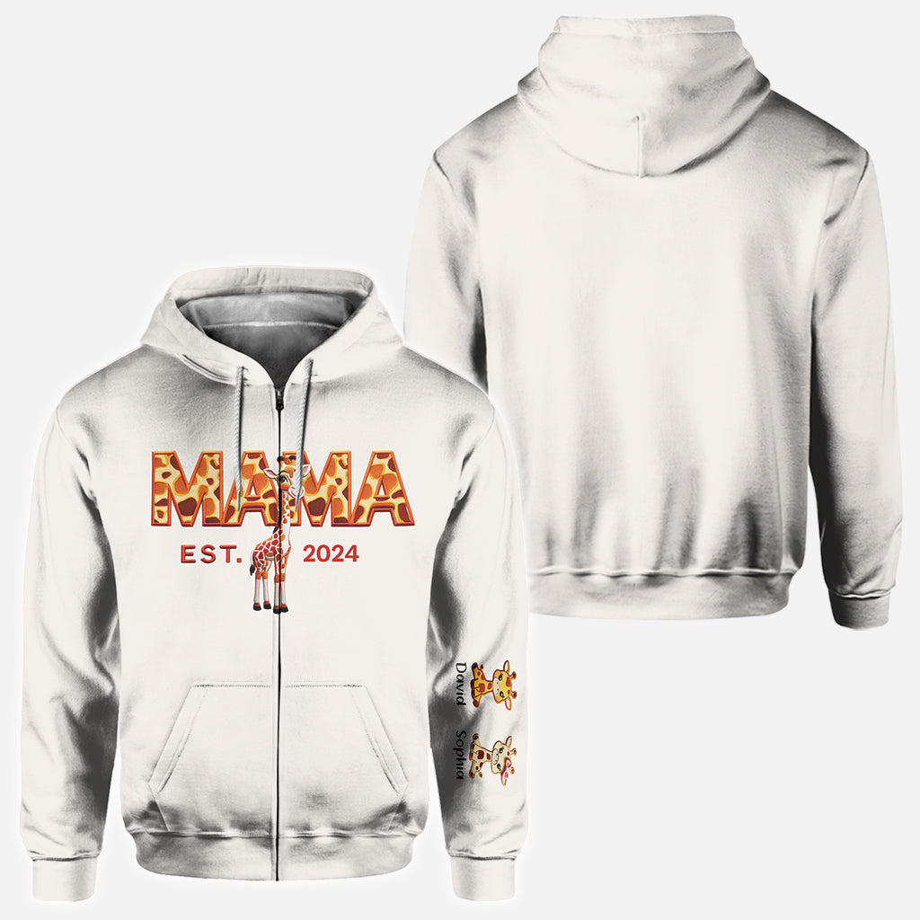 Mama Giraffe - Personalized Mother All Over Shirt