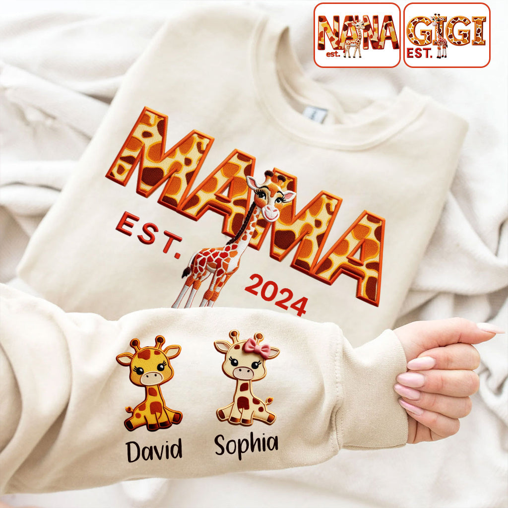 Mama Giraffe - Personalized Mother All Over Shirt