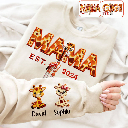 Mama Giraffe - Personalized Mother All Over Shirt