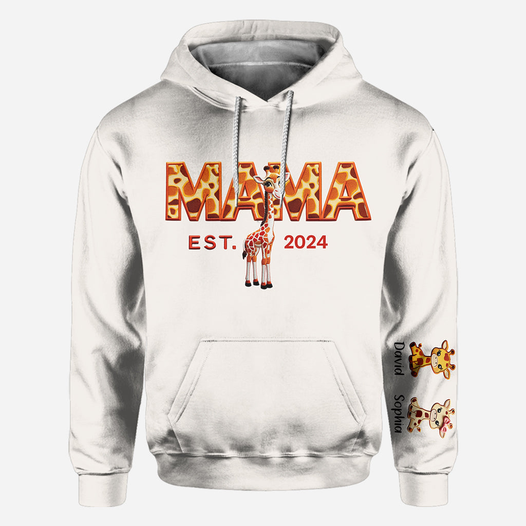Mama Giraffe - Personalized Mother All Over Shirt