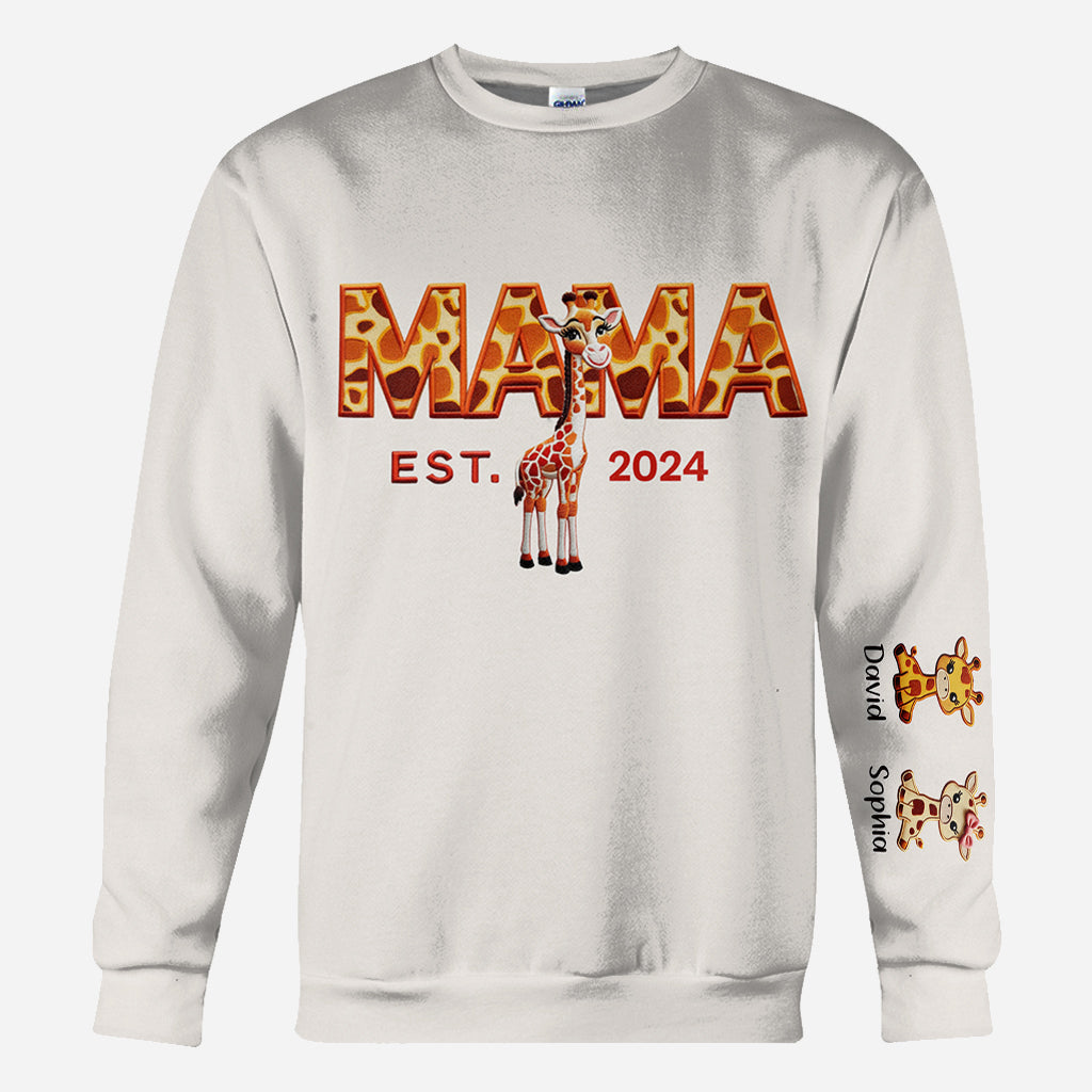 Mama Giraffe - Personalized Mother All Over Shirt