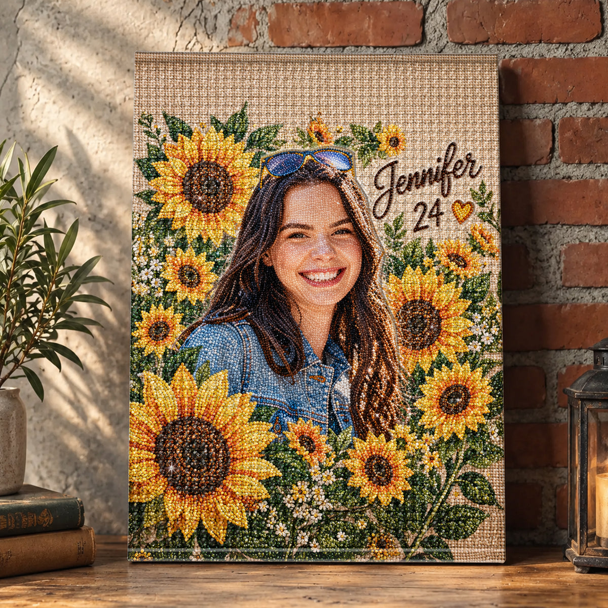 Flower Art Birthday Gift - Personalized Birthday Diamond Painting Canvas Kit