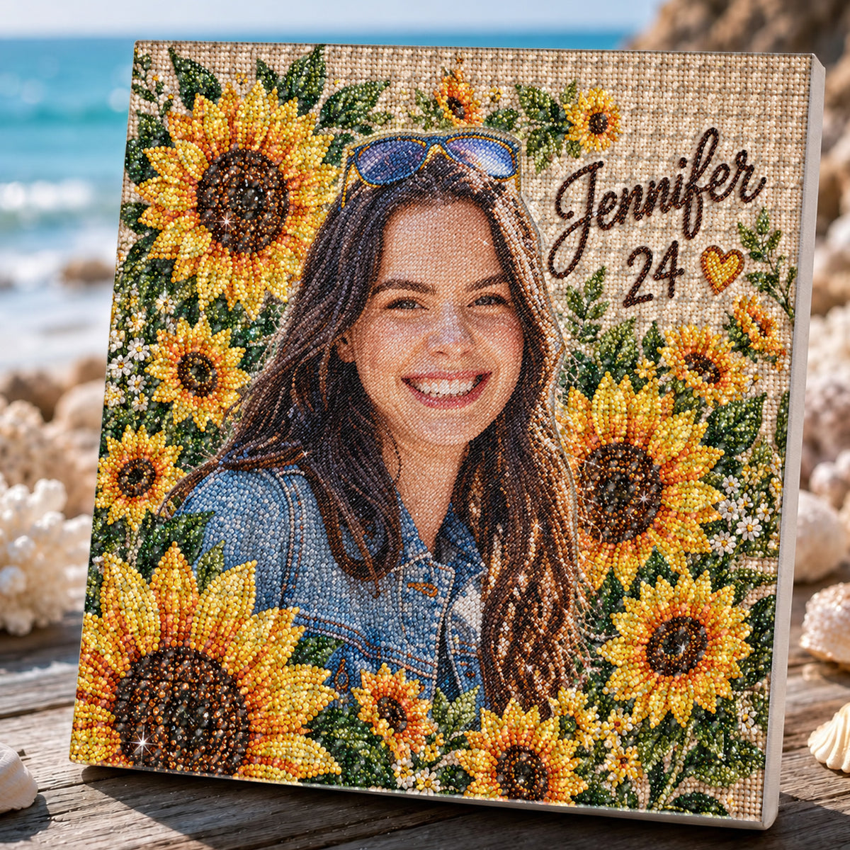 Flower Art Birthday Gift - Personalized Birthday Diamond Painting Canvas Kit