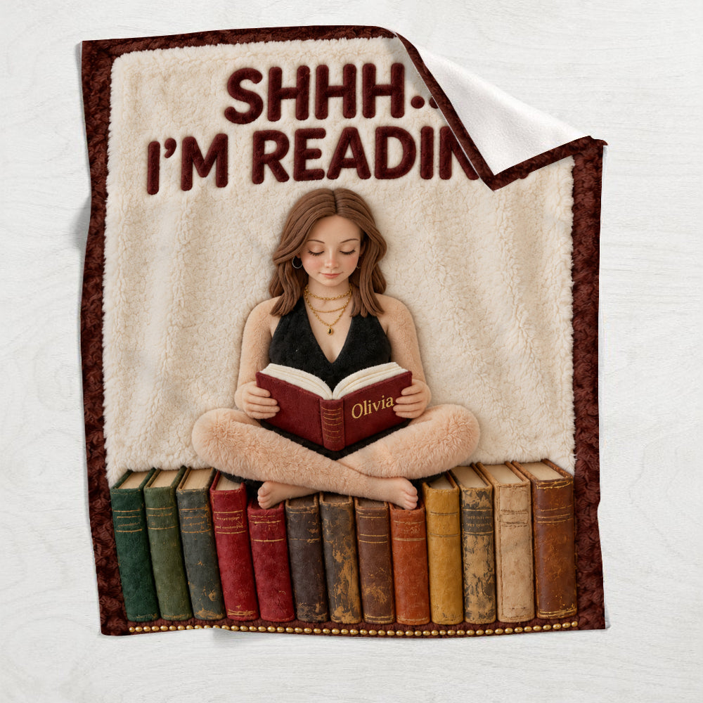 Shhh… I’m Reading - Personalized Book Blanket