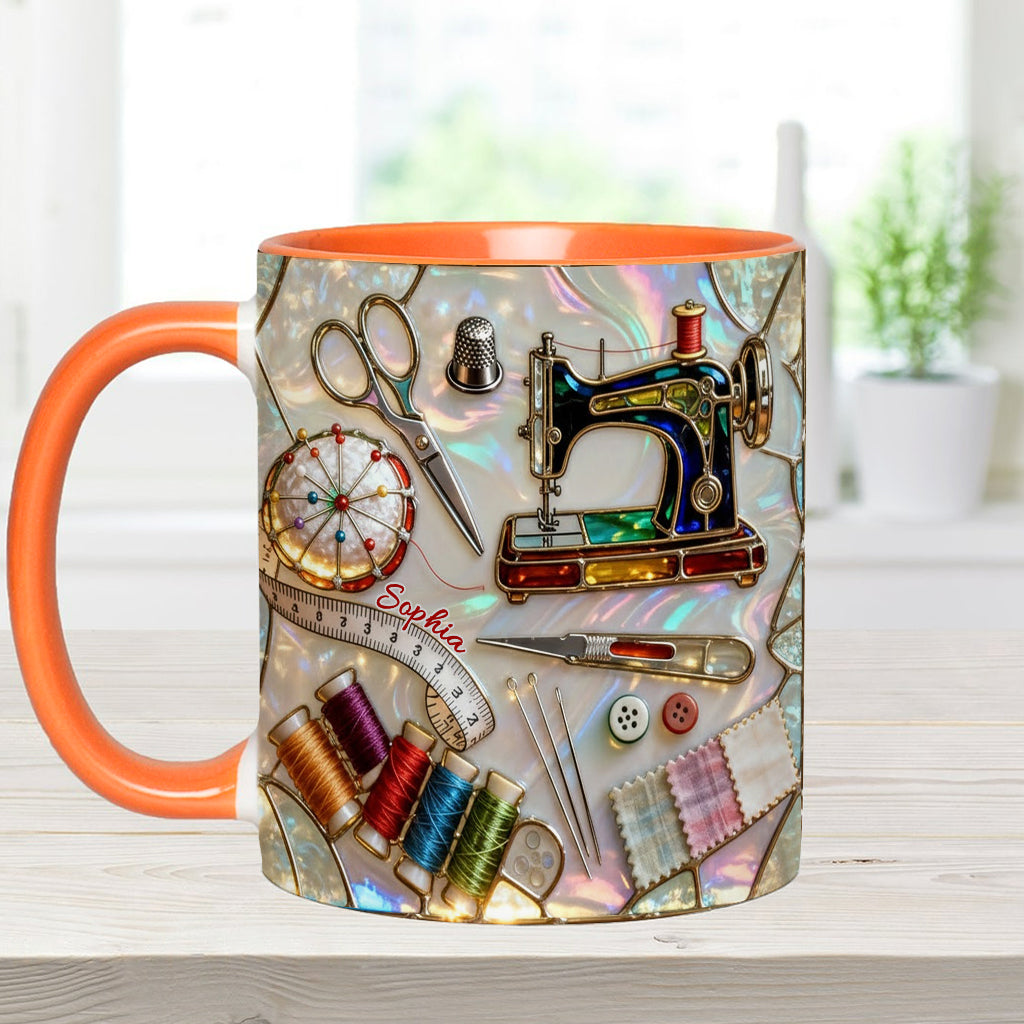 Love Sewing - Personalized Sewing Accent Mug & Coaster