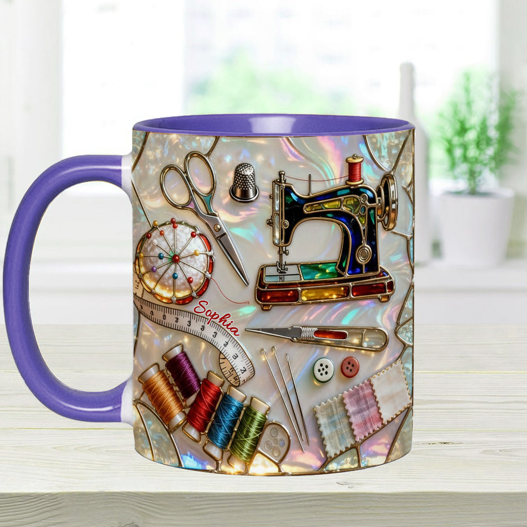 Love Sewing - Personalized Sewing Accent Mug & Coaster