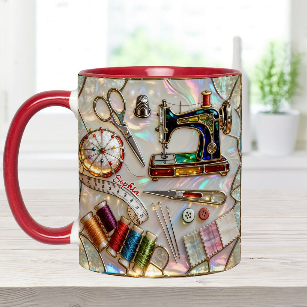 Love Sewing - Personalized Sewing Accent Mug & Coaster