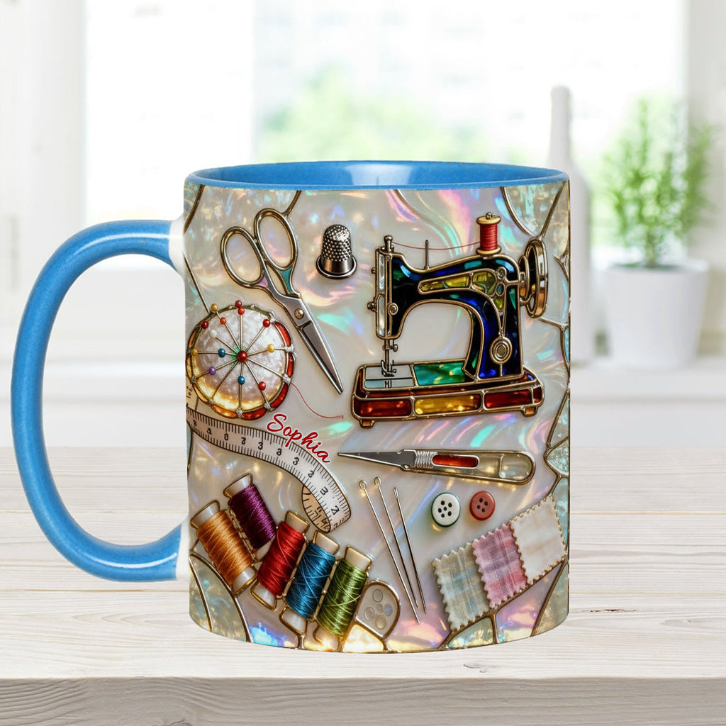 Love Sewing - Personalized Sewing Accent Mug & Coaster