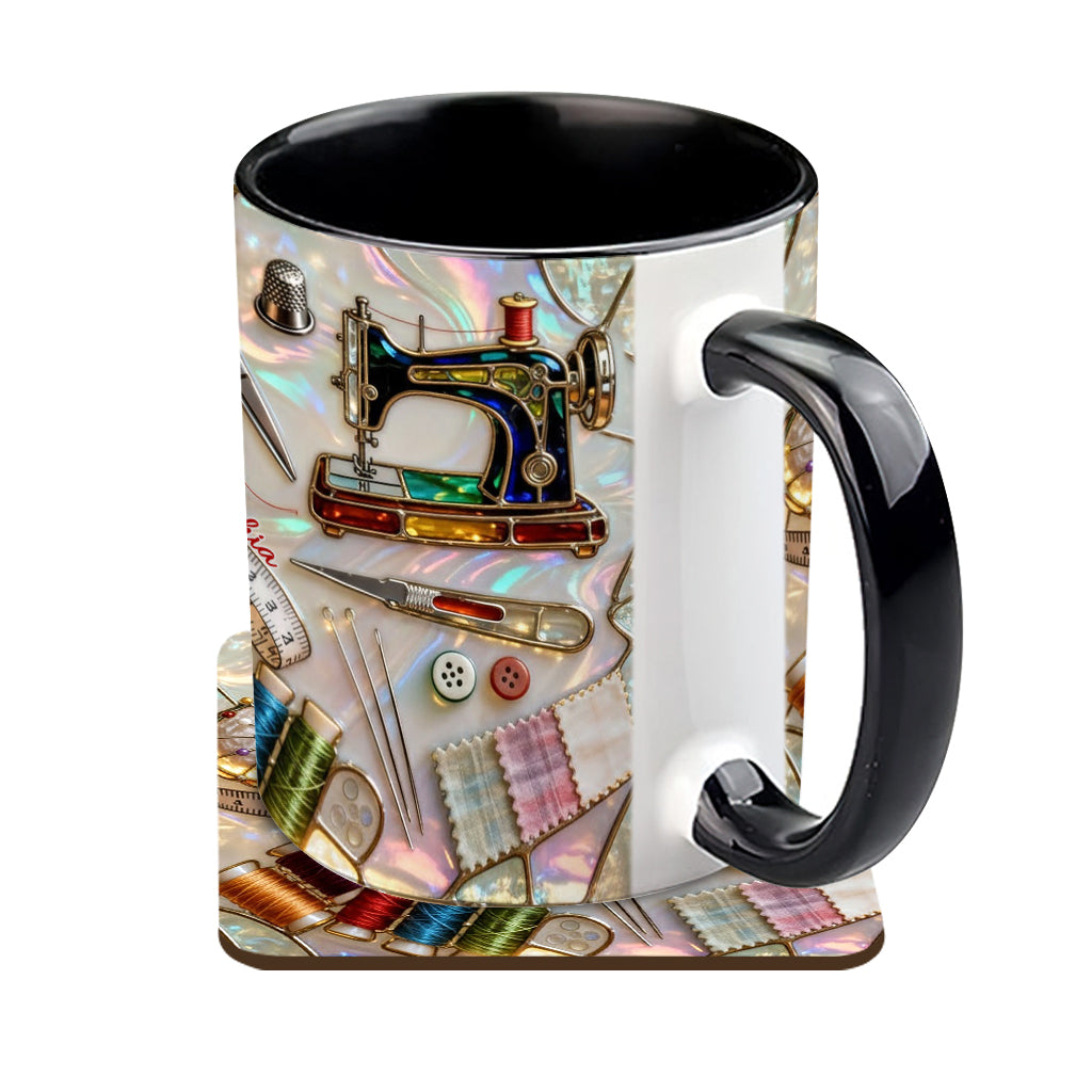Love Sewing - Personalized Sewing Accent Mug & Coaster