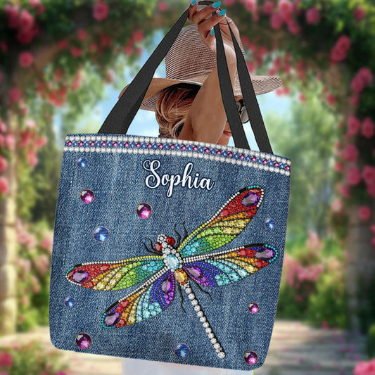 Beautiful Dragonfly - Personalized Dragonfly Tote Bag