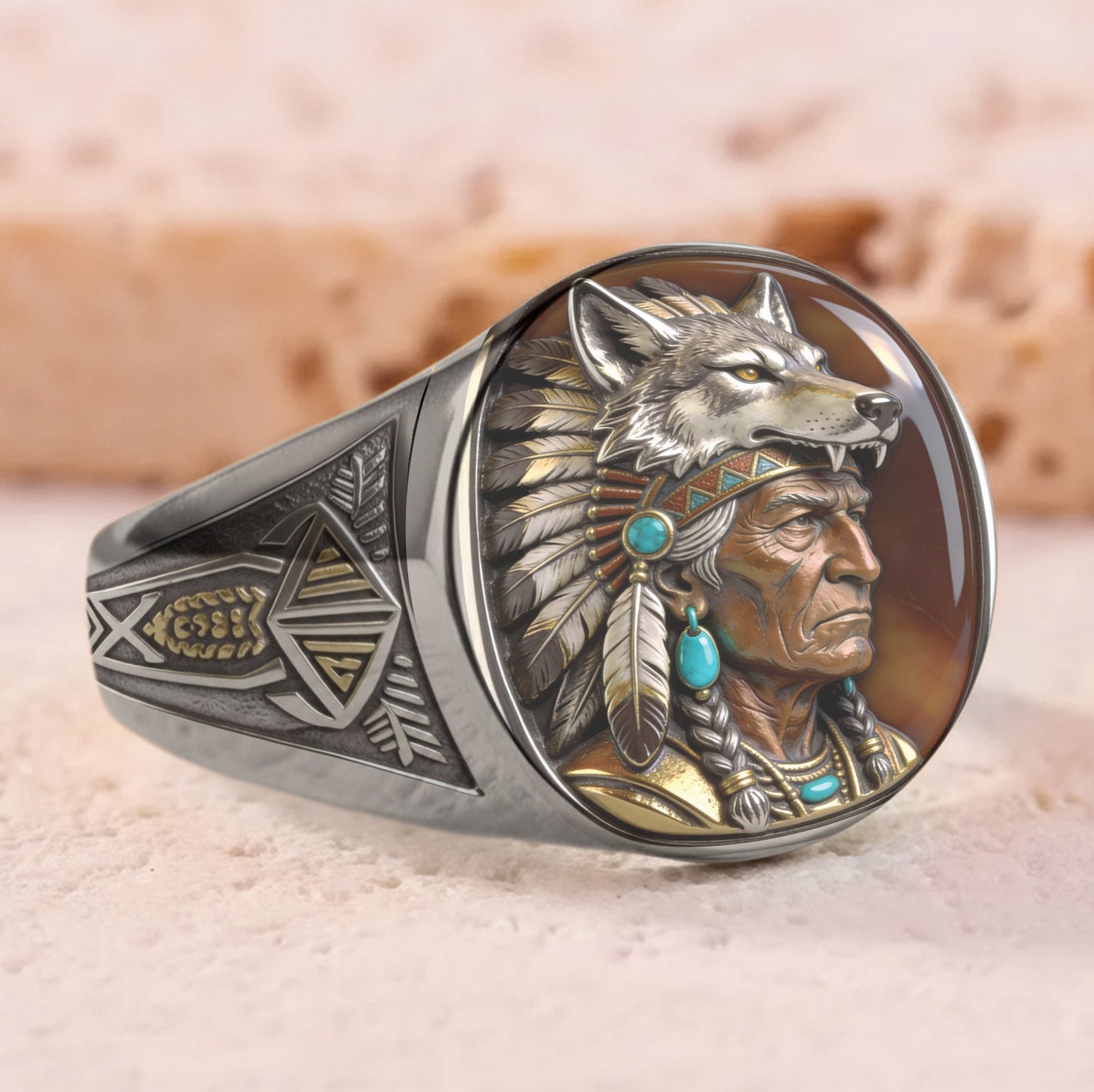Indigenous - Personalized American Indian Signet Ring