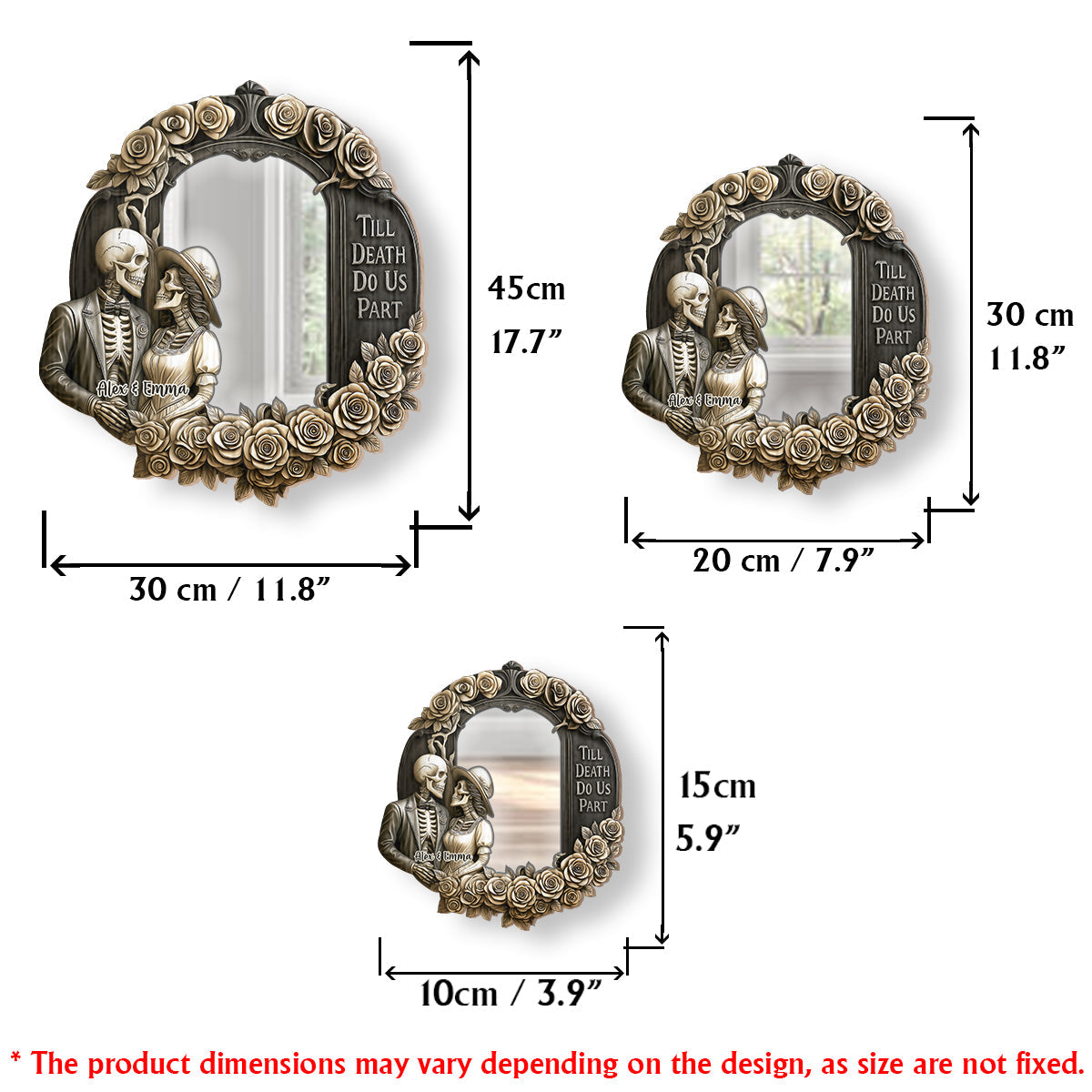 Til Death Do Us Part - Personalized Skull Wall Hanging Mirror