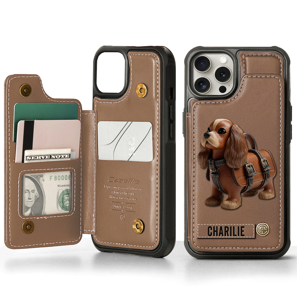 Cute Cavalier King Charles Spaniel - Personalized Dog Wallet Phone Case