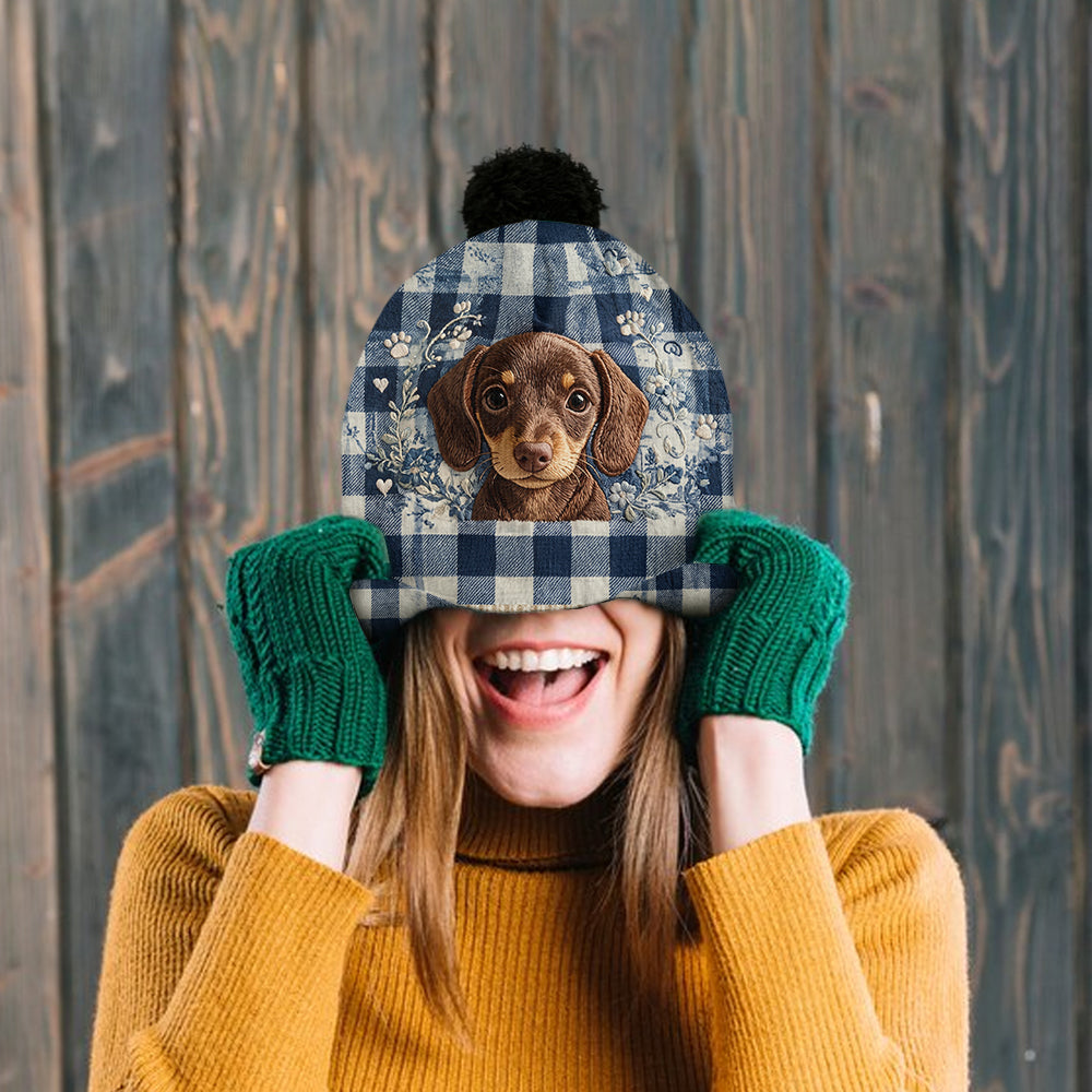 Dog Toile De Jouy - Personalized Dog Beanie Hat