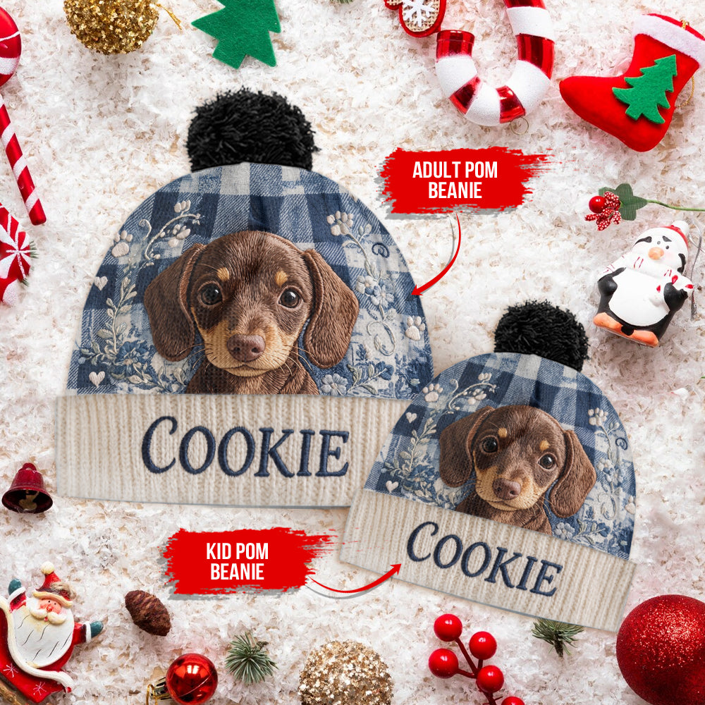 Dog Toile De Jouy - Personalized Dog Beanie Hat