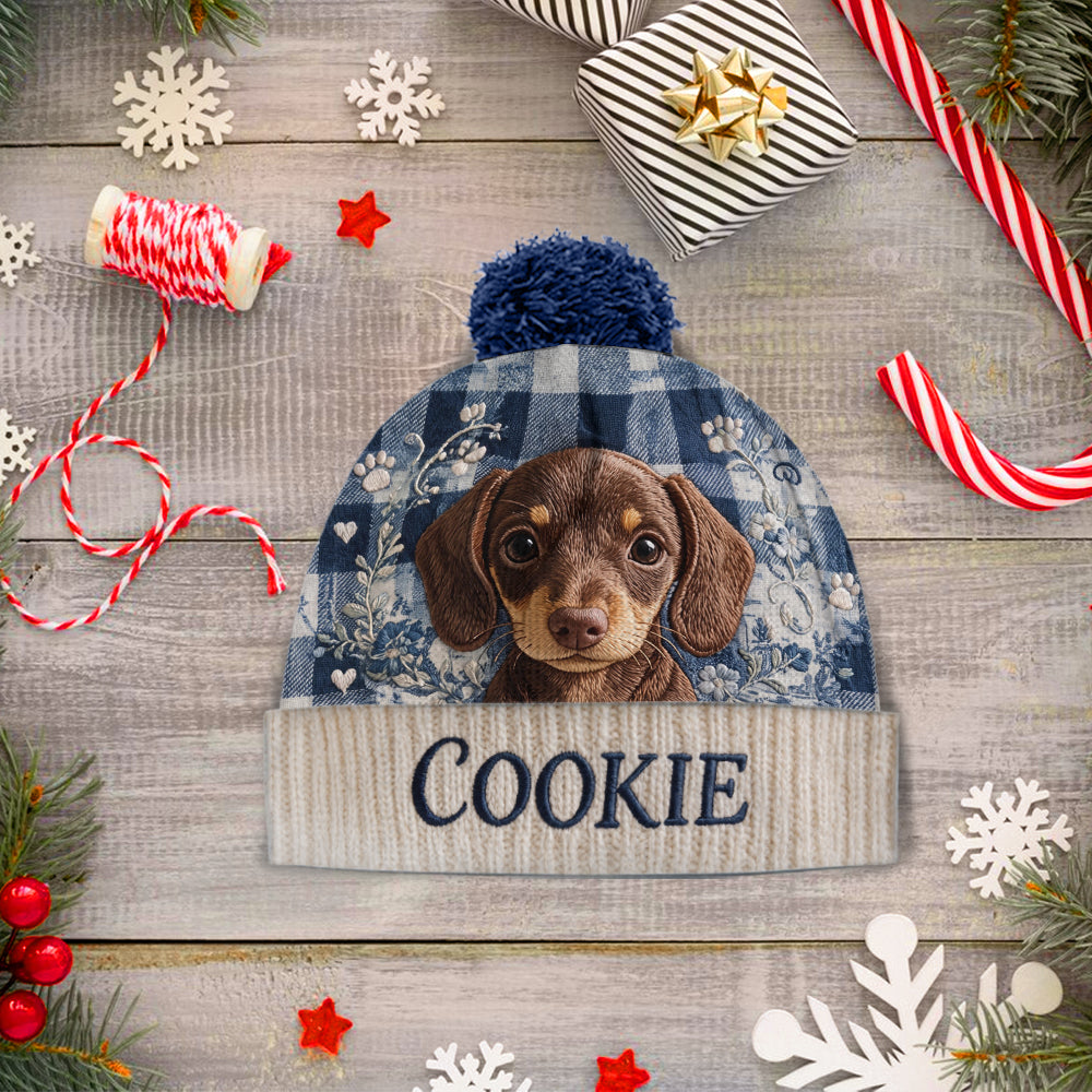 Dog Toile De Jouy - Personalized Dog Beanie Hat