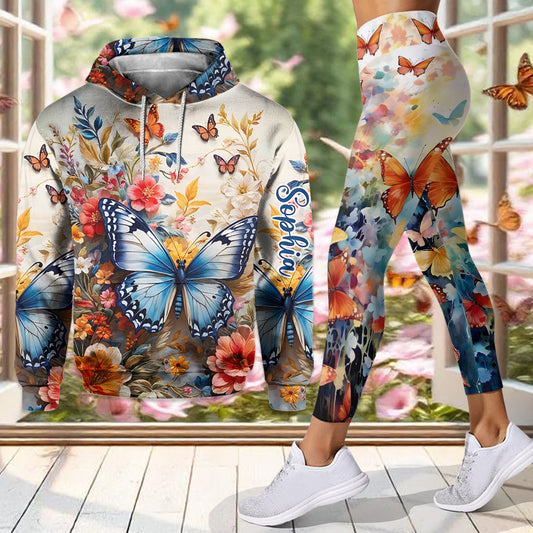 Colorful Butterfly - Personalized Butterfly Hoodie and Leggings