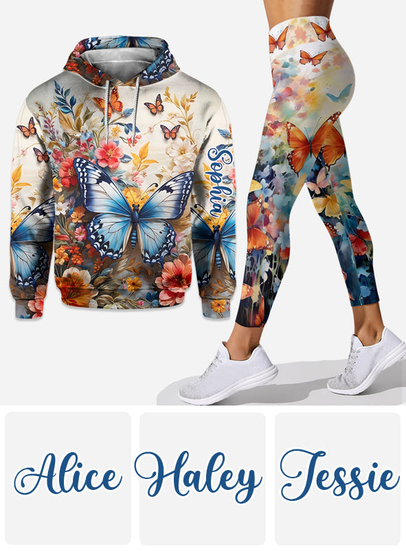 Colorful Butterfly - Personalized Butterfly Hoodie and Leggings