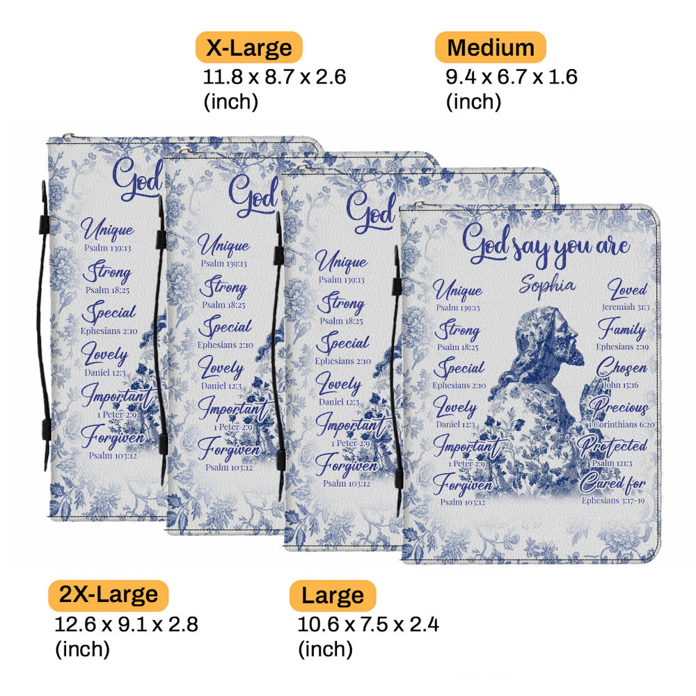 God Say You Are - Personalized Christian Leather Bible Cover Bag