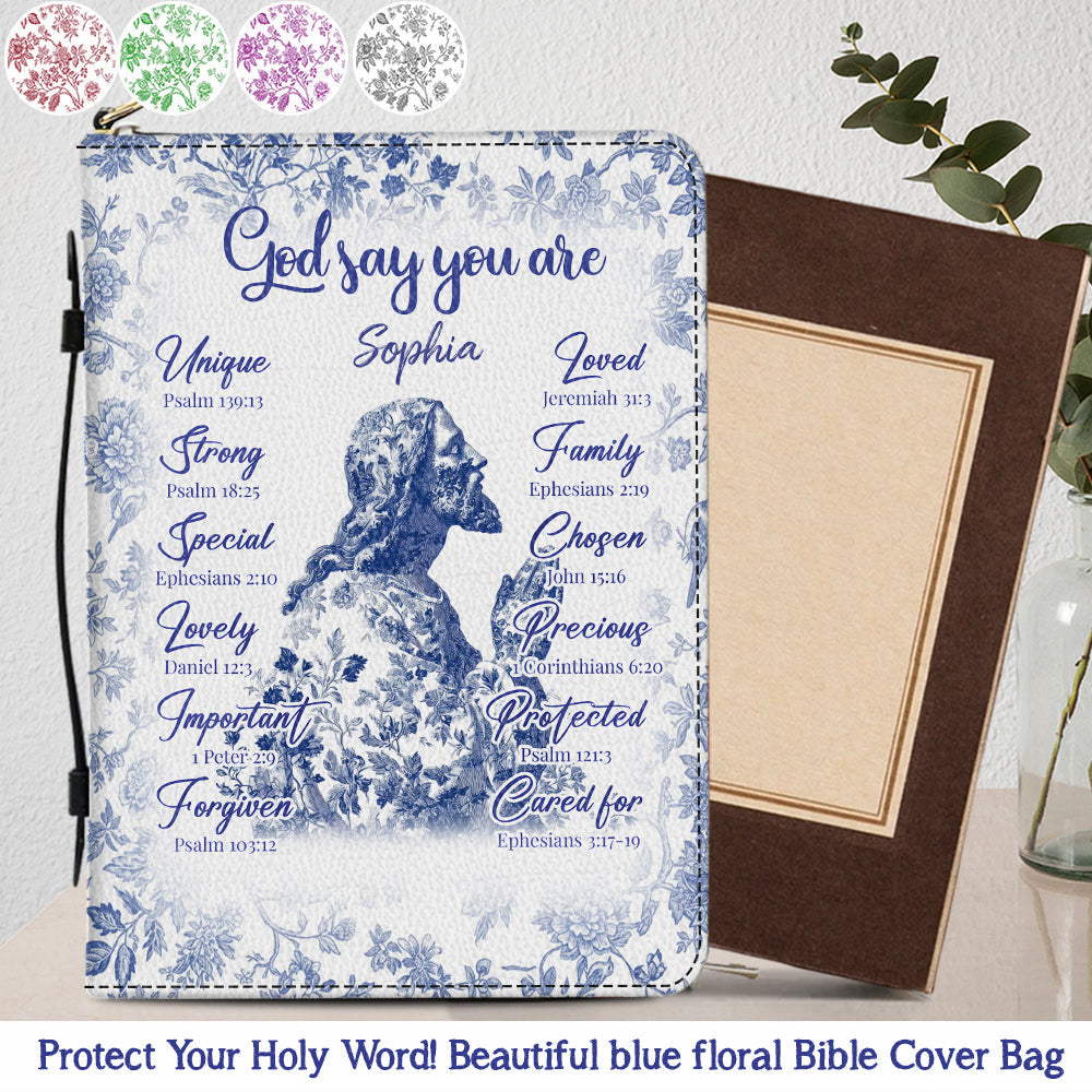 God Say You Are - Personalized Christian Leather Bible Cover Bag