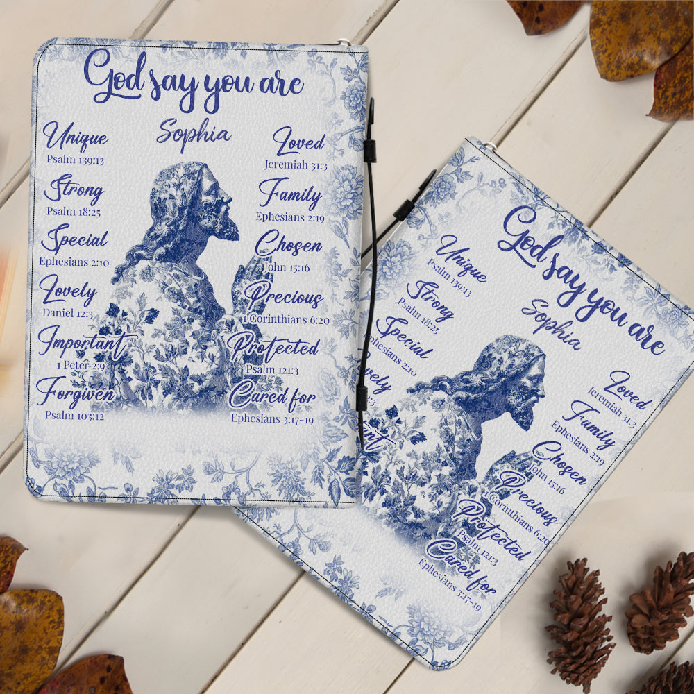 God Say You Are - Personalized Christian Leather Bible Cover Bag