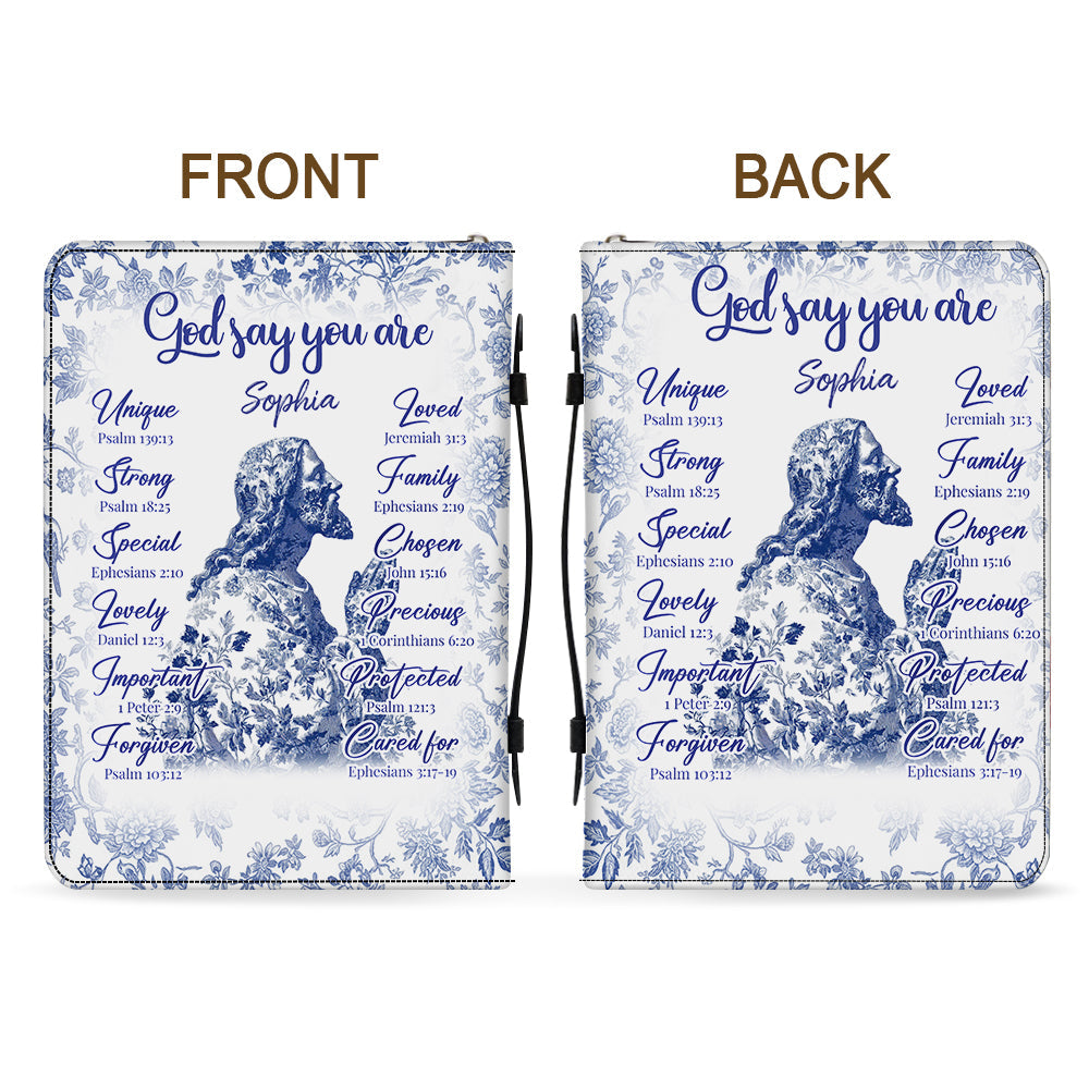 God Say You Are - Personalized Christian Leather Bible Cover Bag