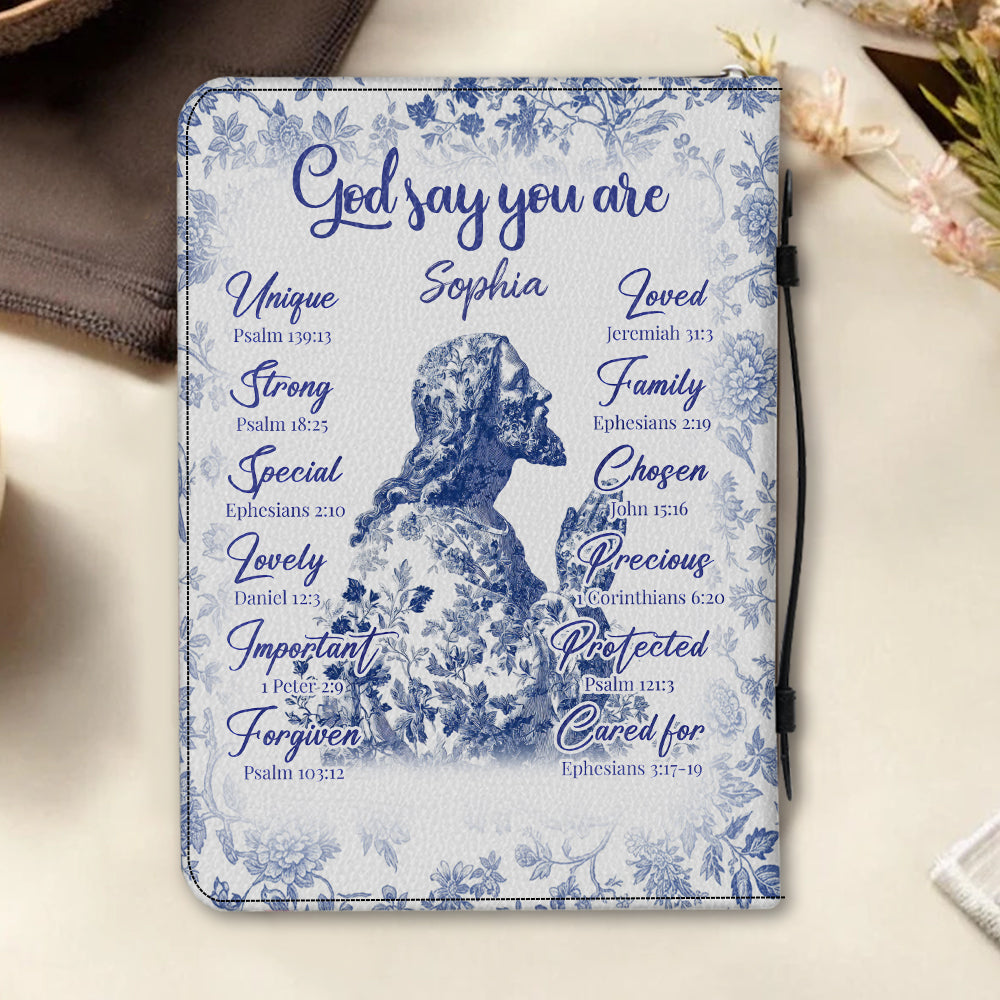 God Say You Are - Personalized Christian Leather Bible Cover Bag