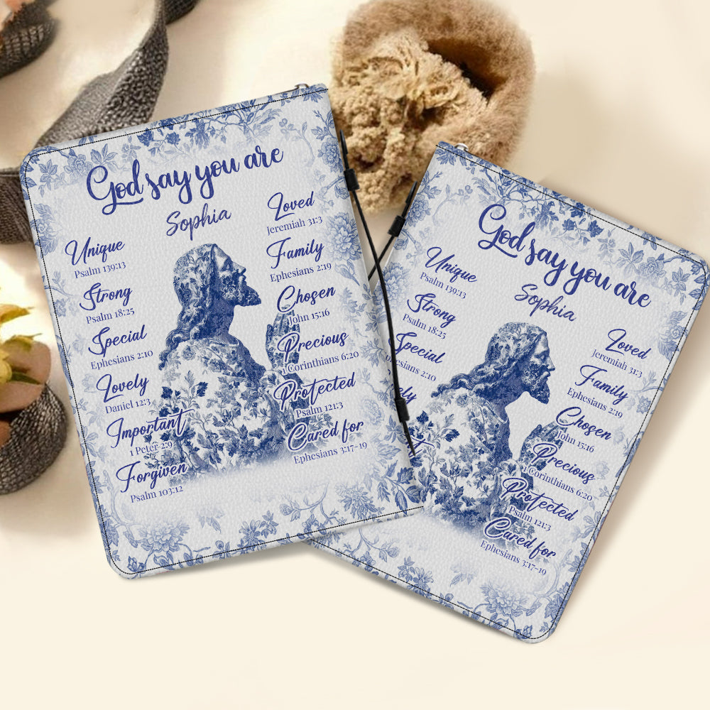 God Say You Are - Personalized Christian Leather Bible Cover Bag