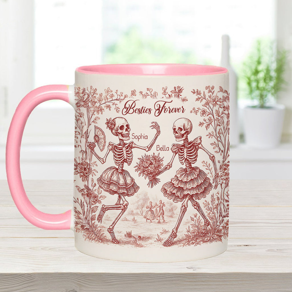 Bestie Forever Toile de Jouy - Personalized Bestie Accent Mug