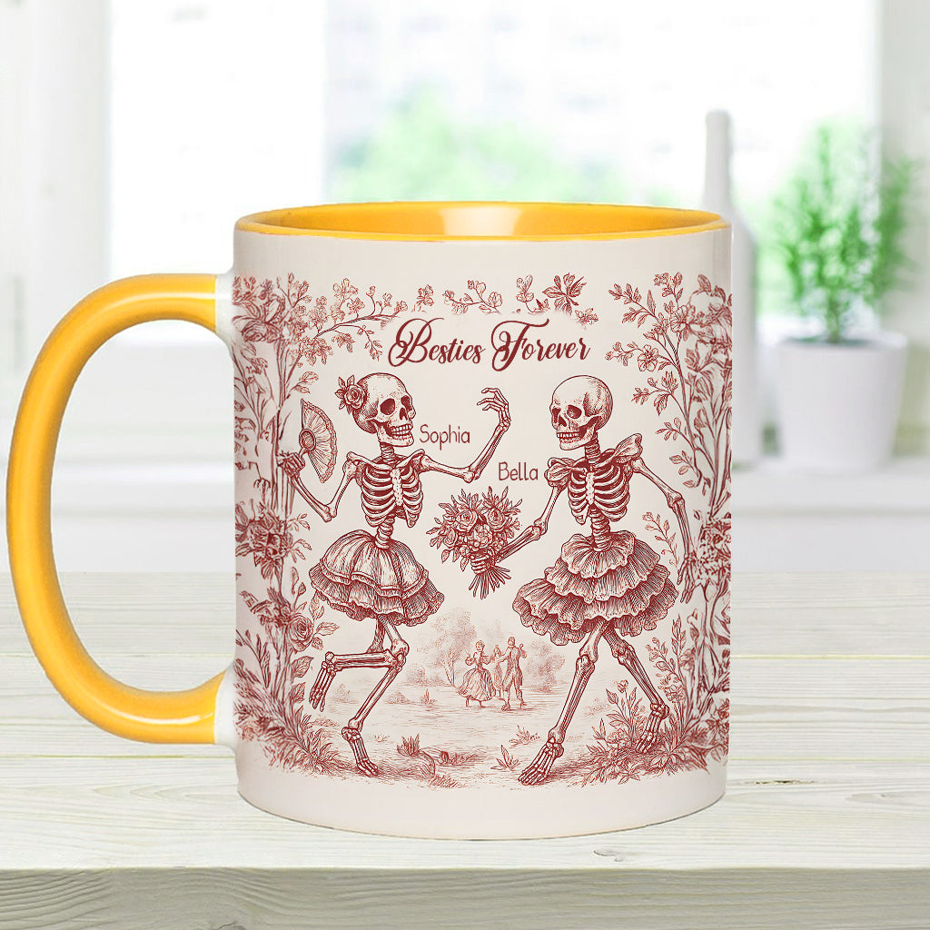 Bestie Forever Toile de Jouy - Personalized Bestie Accent Mug