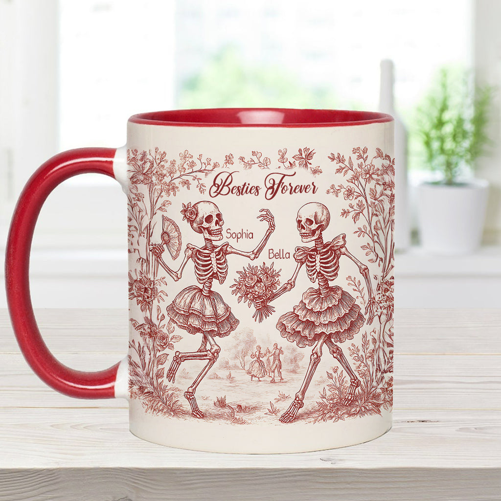 Bestie Forever Toile de Jouy - Personalized Bestie Accent Mug