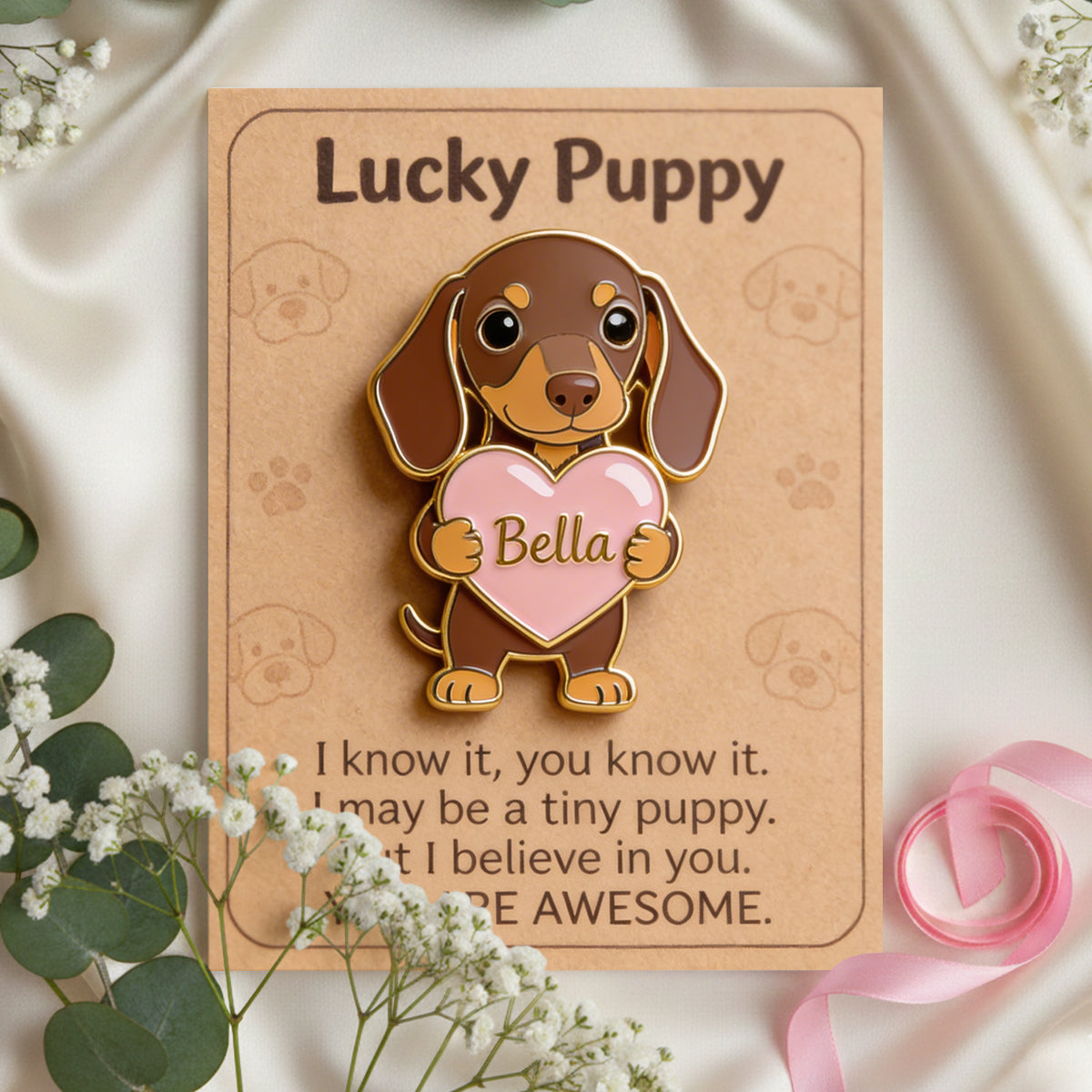Lucky Puppy/ Kitty - Personalized Dog Pocket Hug Card