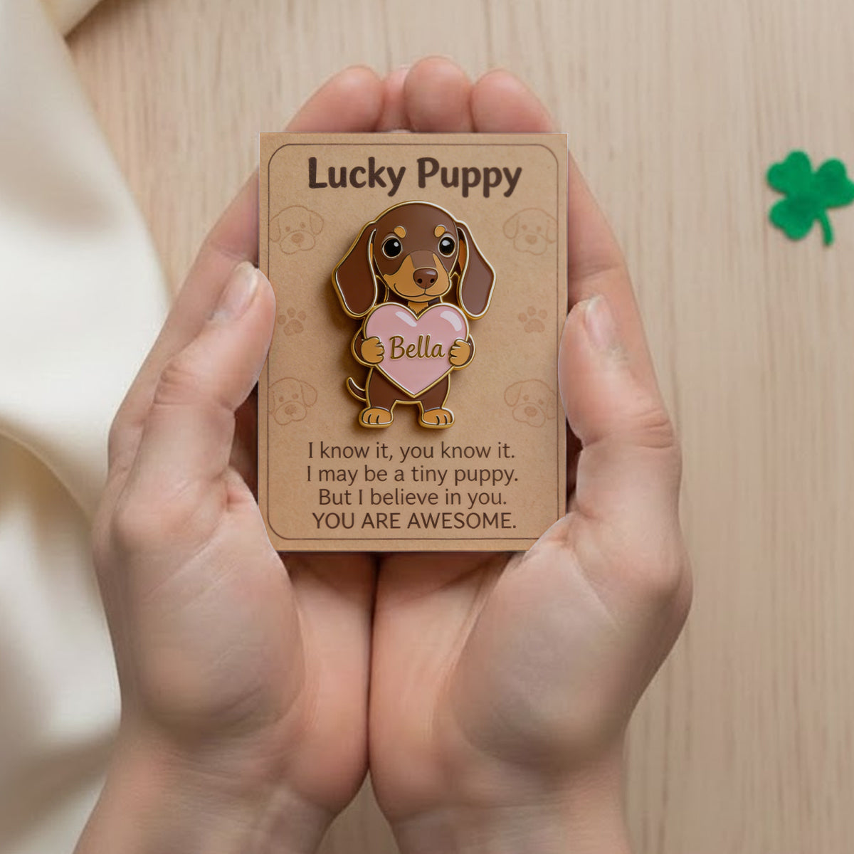 Lucky Puppy/ Kitty - Personalized Dog Pocket Hug Card
