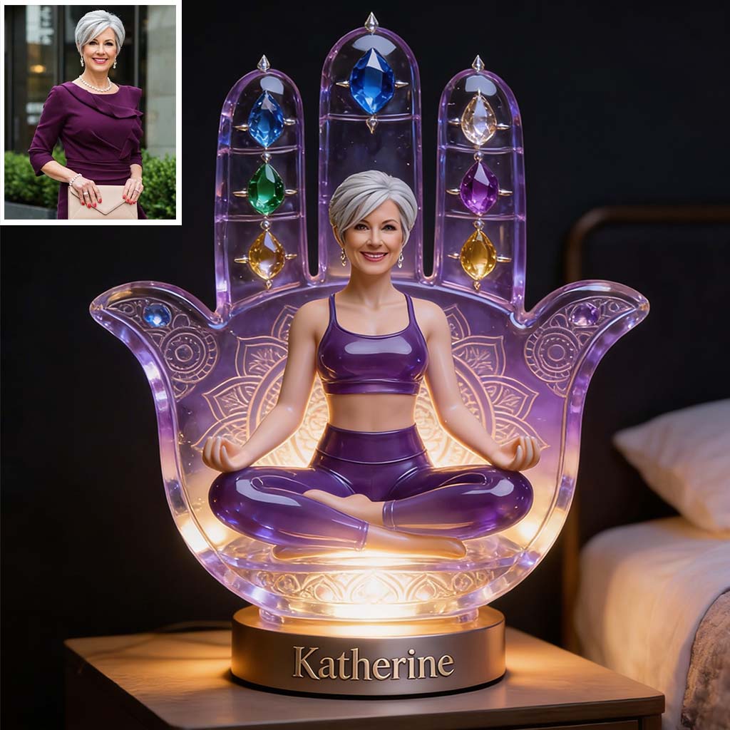 Custom Any Photo Namaste - Personalized Yoga Acrylic LED Night Light