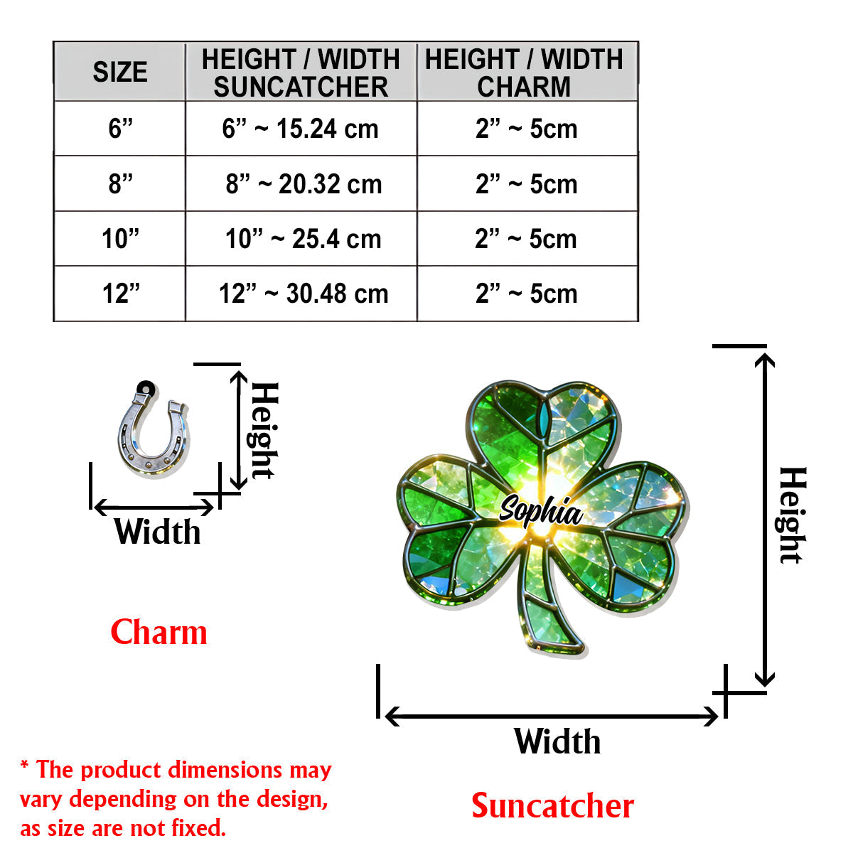 Lucky St. Patrick's Day - Personalized Irish Window Hanging Suncatcher With Custom Charms