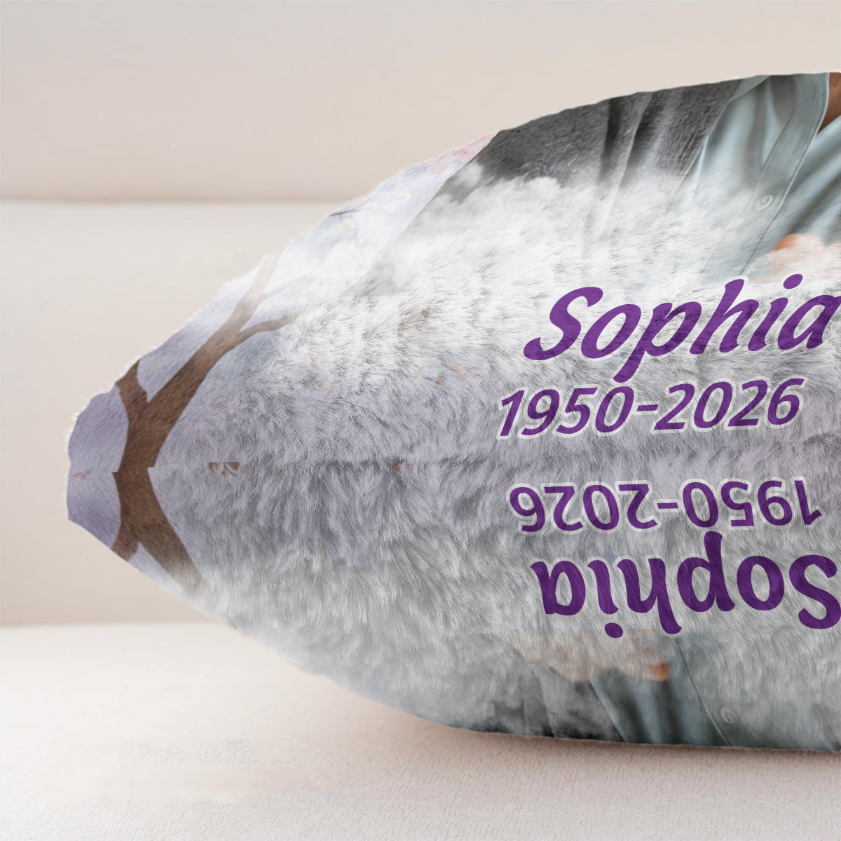 A Hug From Heaven - Personalized Memorial Faux Fur Square Pillow