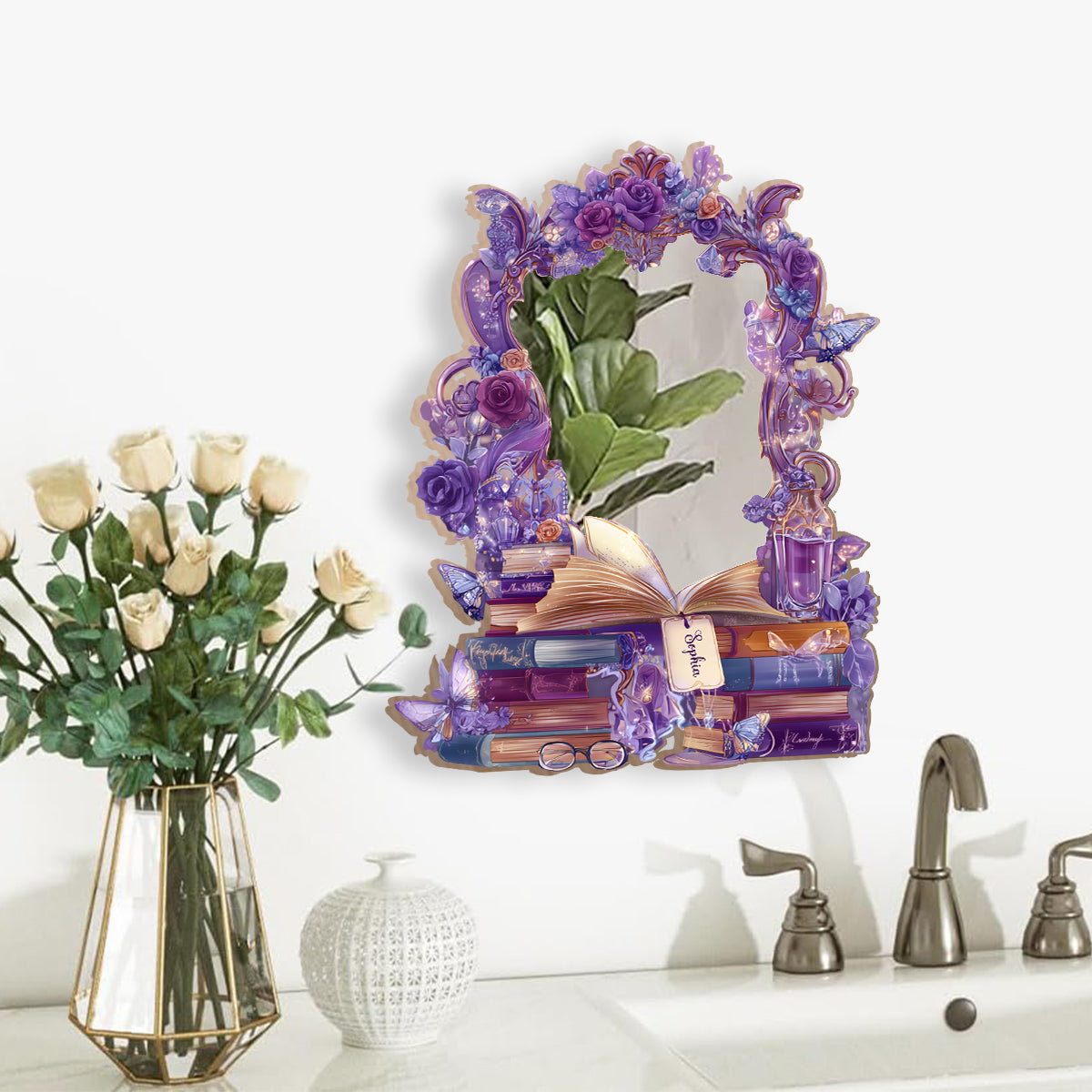 Love reading - Personalized Book Wall Hanging Mirror