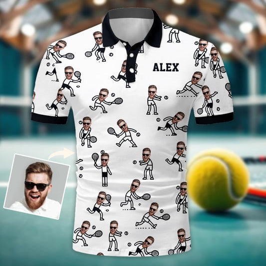 Gift For Tennis Dad, Husband, Son - Personalized Tennis Polo Shirt