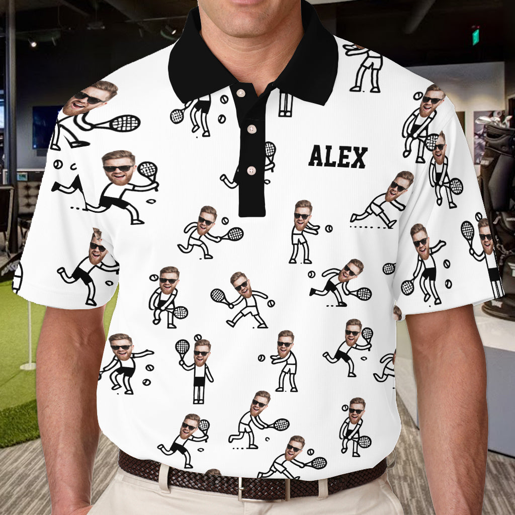 Gift For Tennis Dad, Husband, Son - Personalized Tennis Polo Shirt