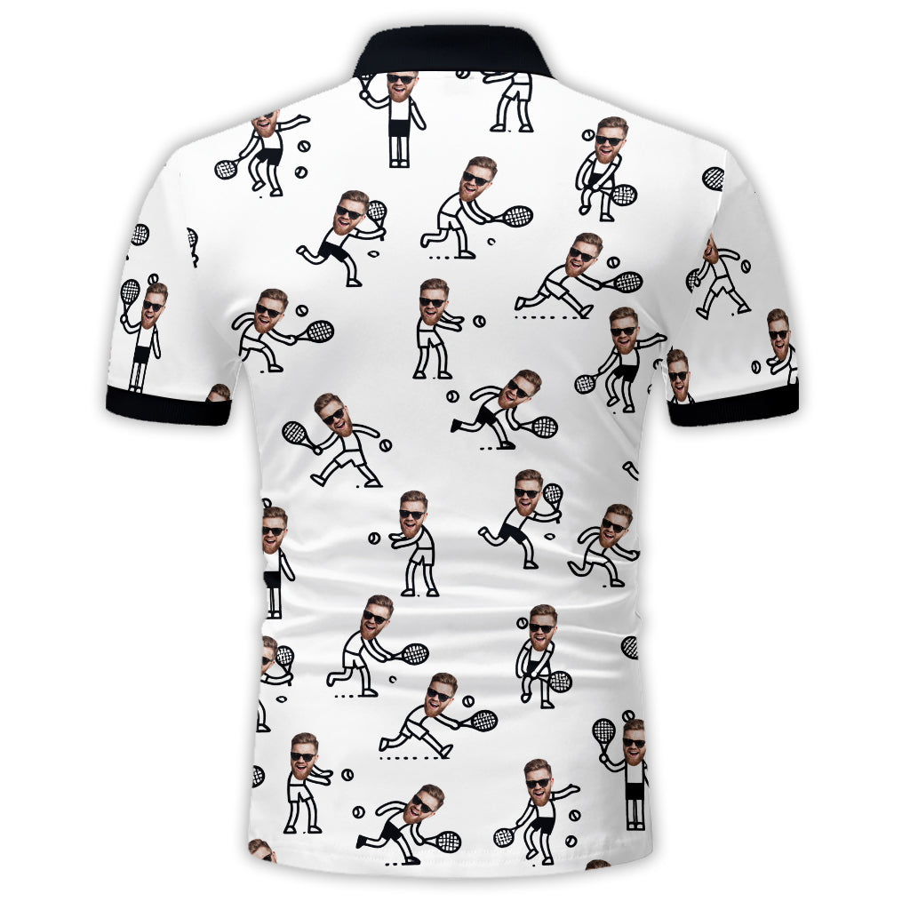 Gift For Tennis Dad, Husband, Son - Personalized Tennis Polo Shirt