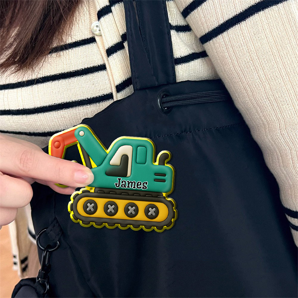 Cute Excavator - Personalized Kid Pin